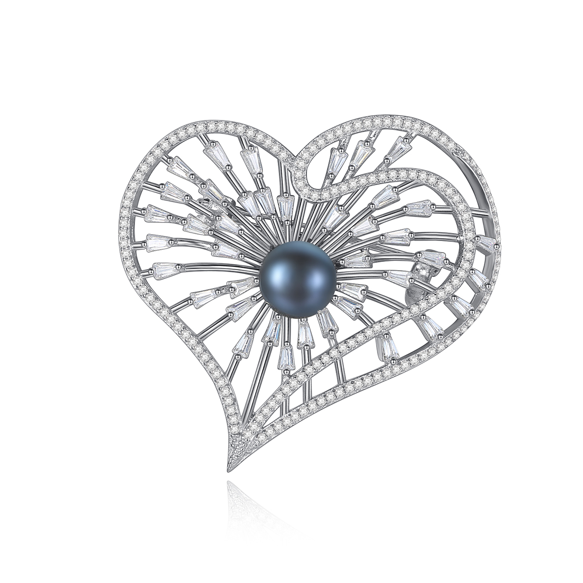 Natural Pearl Sterling Silverbrooch