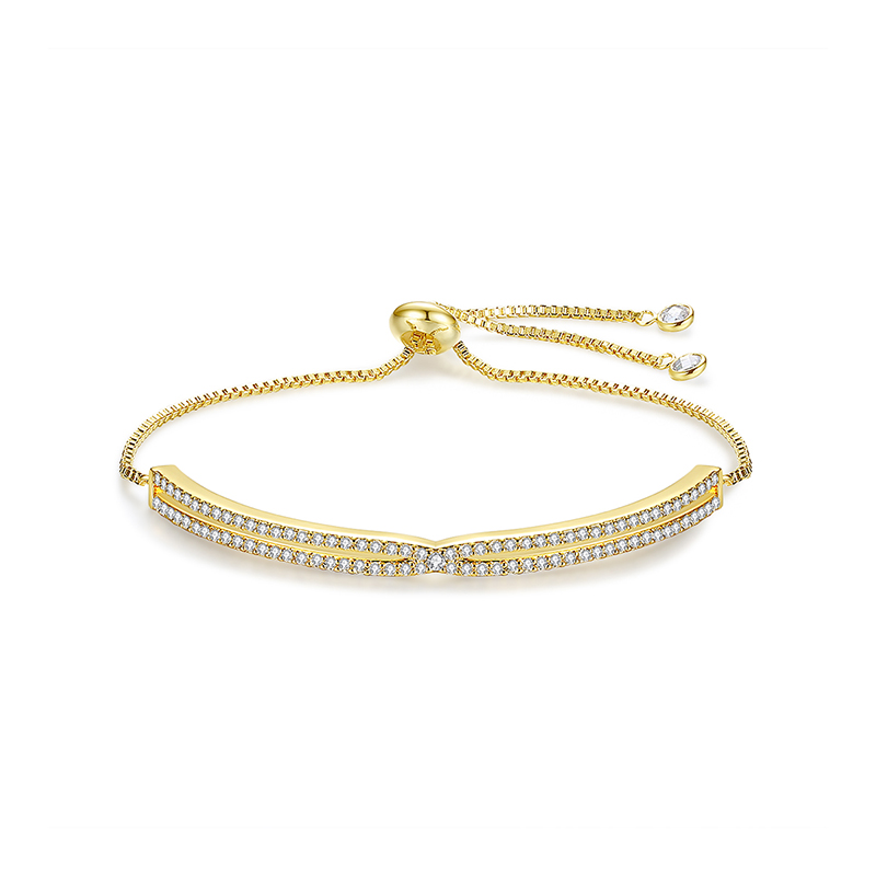 18K Gold Plated Czia Sterling Silver Statement Bangle