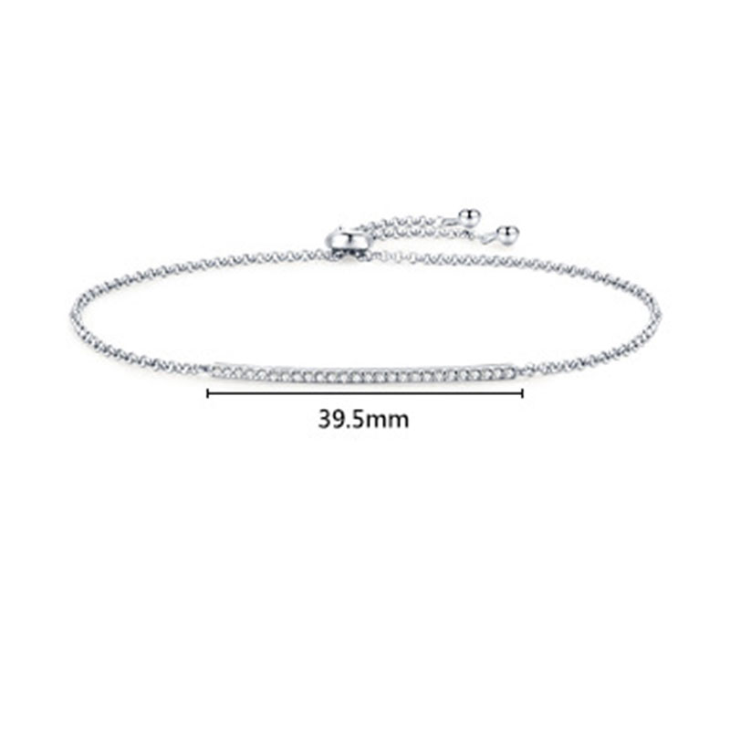 5a Cz 14K Rhodium Plated Sterling Silver Bracelet