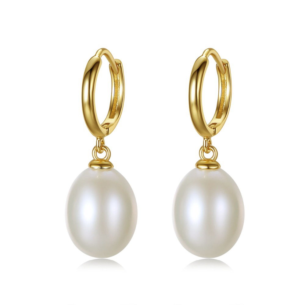 18K Gold Plated Freshwater Pearl Sterling Silver Earrings