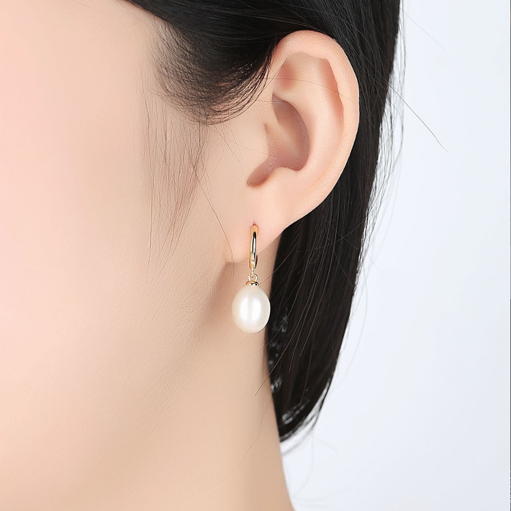 18K Gold Plated Freshwater Pearl Sterling Silver Earrings
