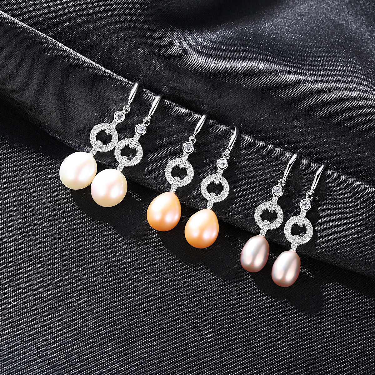 10-11Mm Pearl Pendant Sterling Silver Earrings