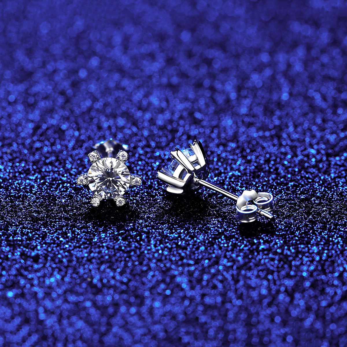 .5 Ct Moissanite Diamond Stud Sterling Silver Earrings