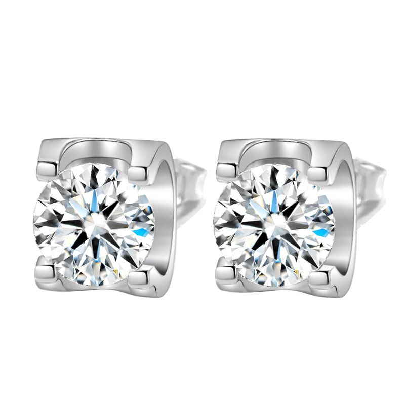 .5 Ct Moissanite Diamond Stud Sterling Silver Earrings