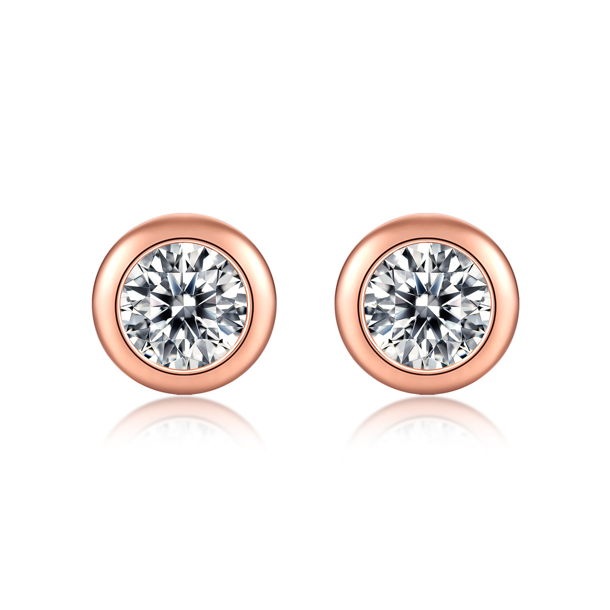 50 Points 18K Gold Plated Moissanite Stone Sterling Silver Earrings