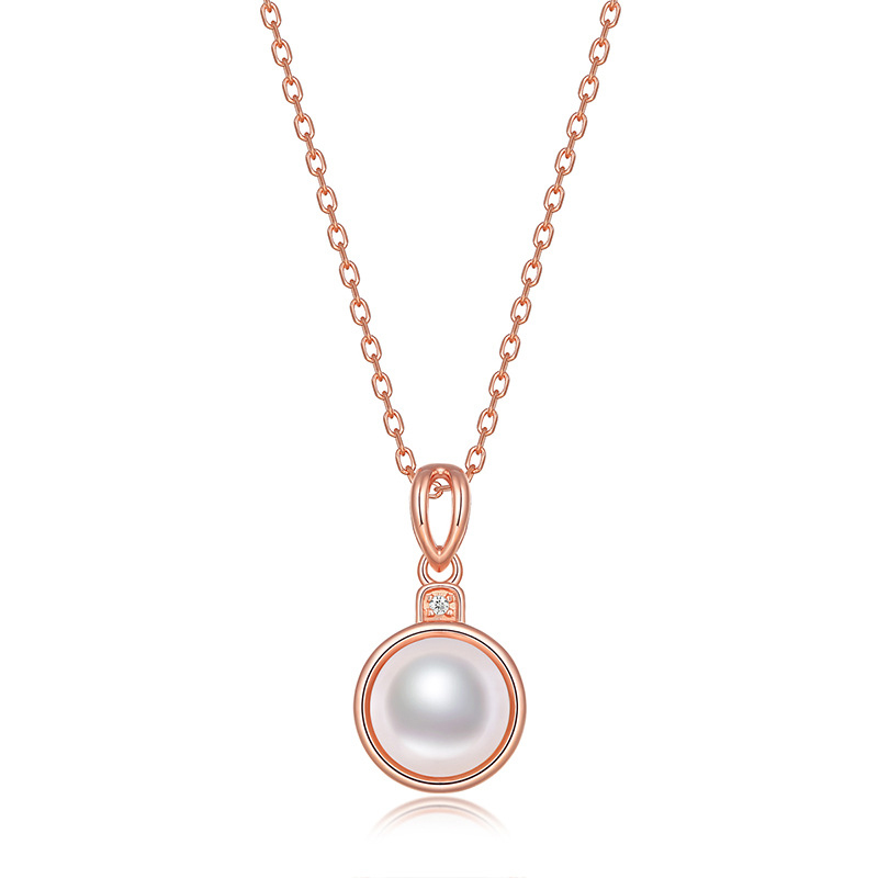 18K Gold Plated Pearlrose Sterling Silver Necklace