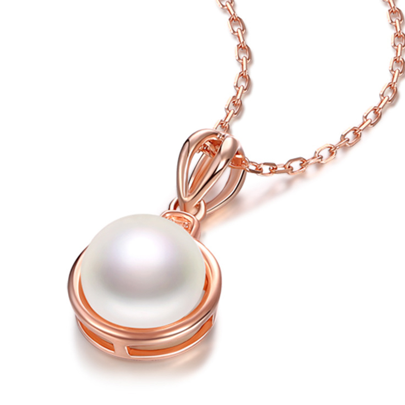 18K Gold Plated Pearlrose Sterling Silver Necklace