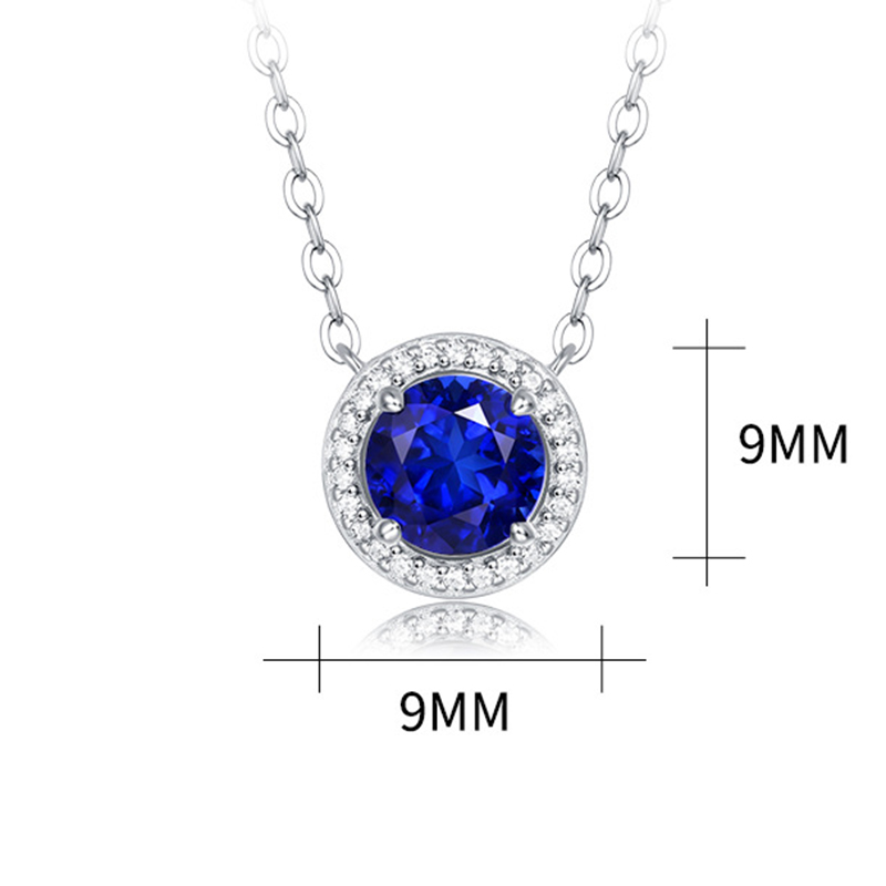 Blue Sapphire Sterling Silver Necklace