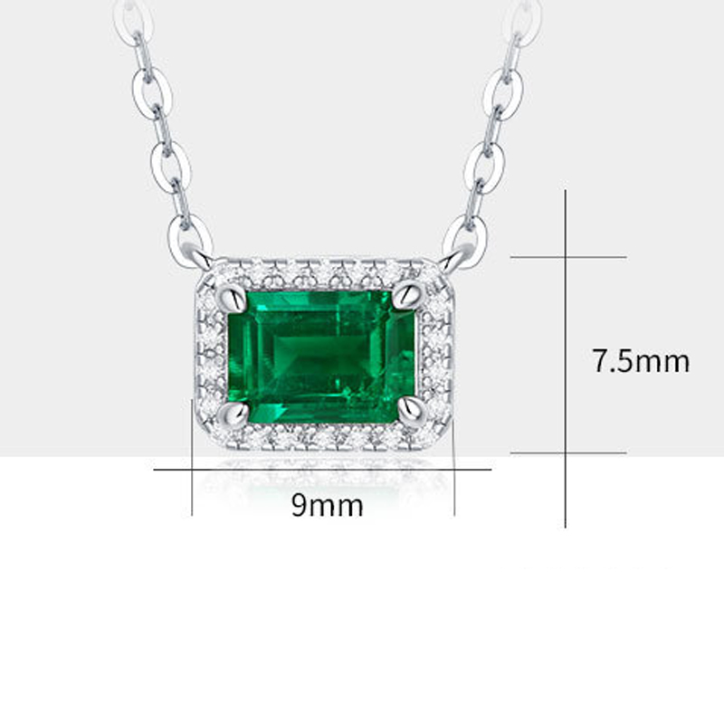 1 Ct Emerald Nurturing Sterling Silver Necklace