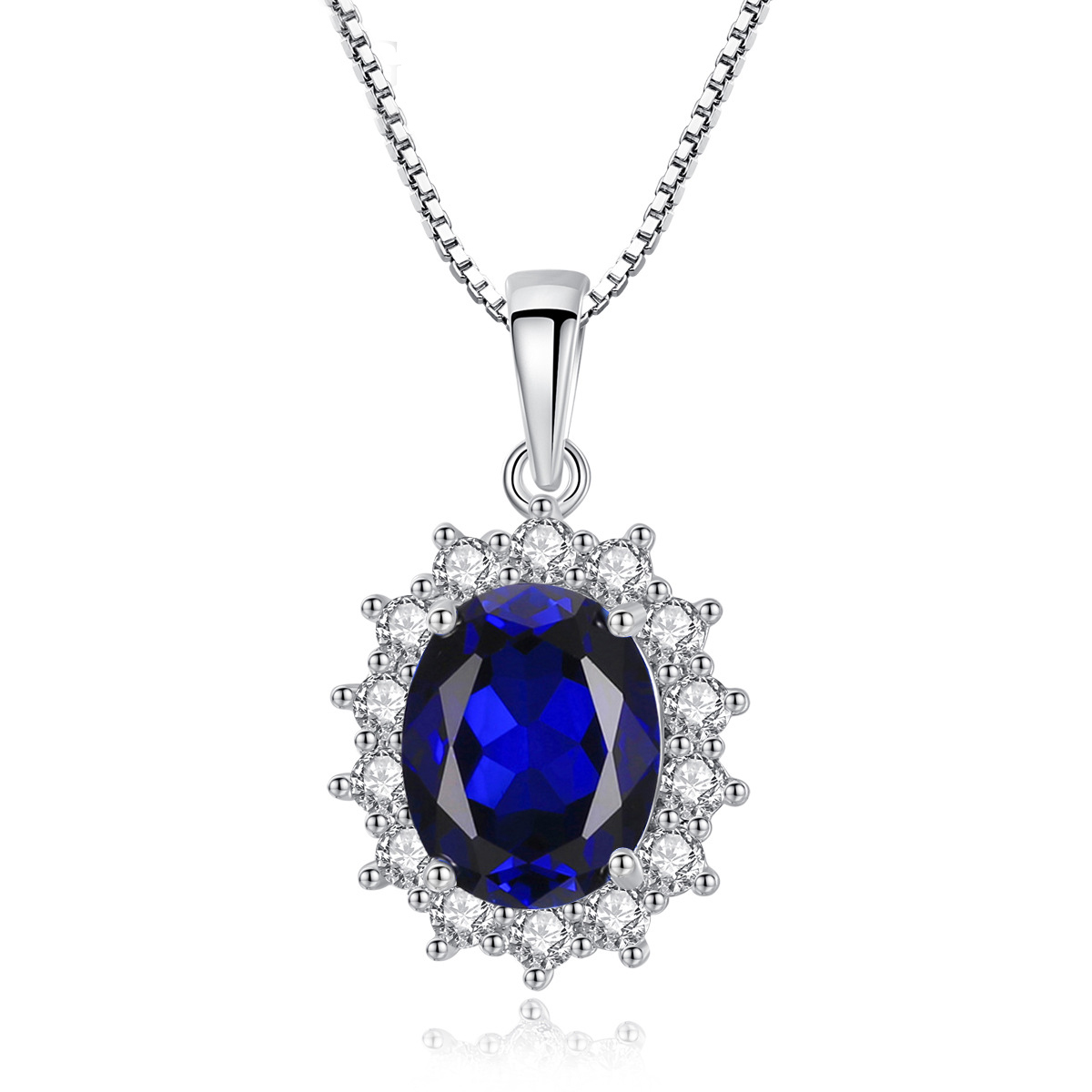 Kashmir Velvet Royal Blue Pendant Sterling Silver Necklace
