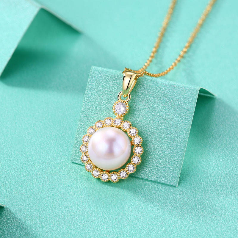 18K Gold Plated Freshwater Pearl Sterling Silver Necklace