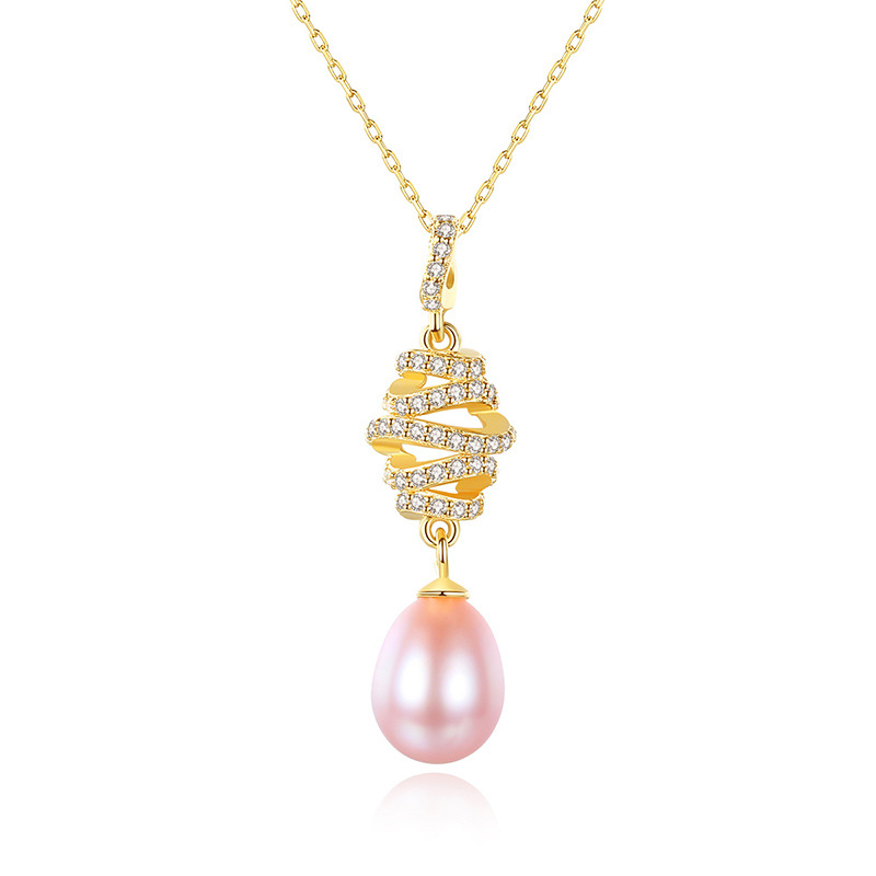 Freshwater Pink Pearl Sterling Silver Necklace
