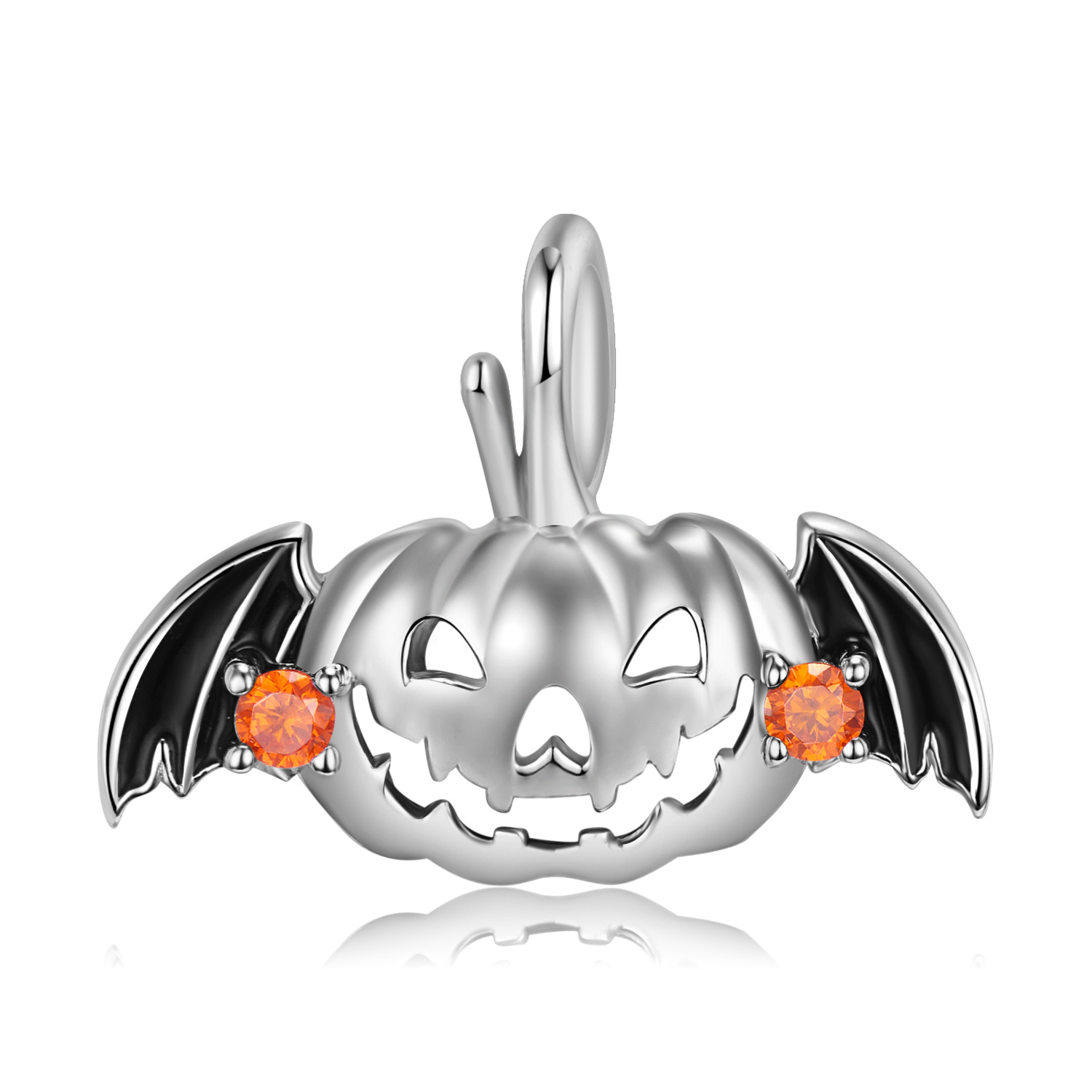 Drop hollow Flying Pumpkin Sterling Silver Pendant Necklace