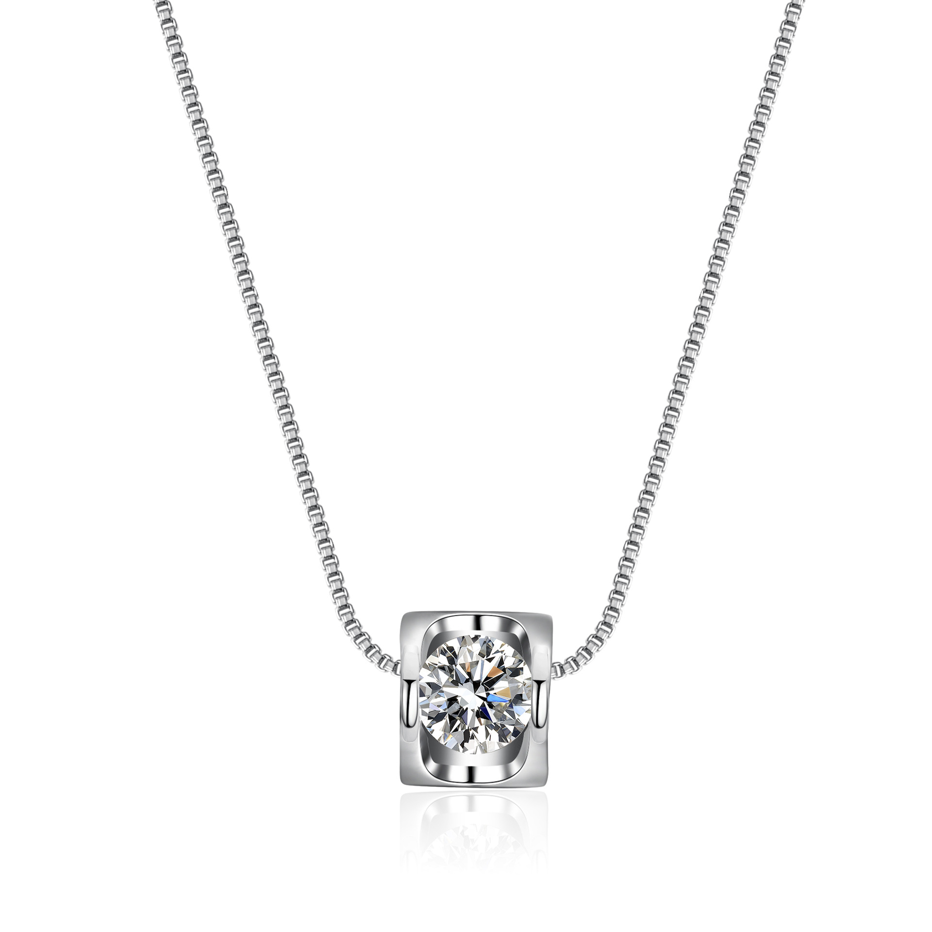 .8 Ct Moissanite Diamond Sparkling Sterling Silver Necklace