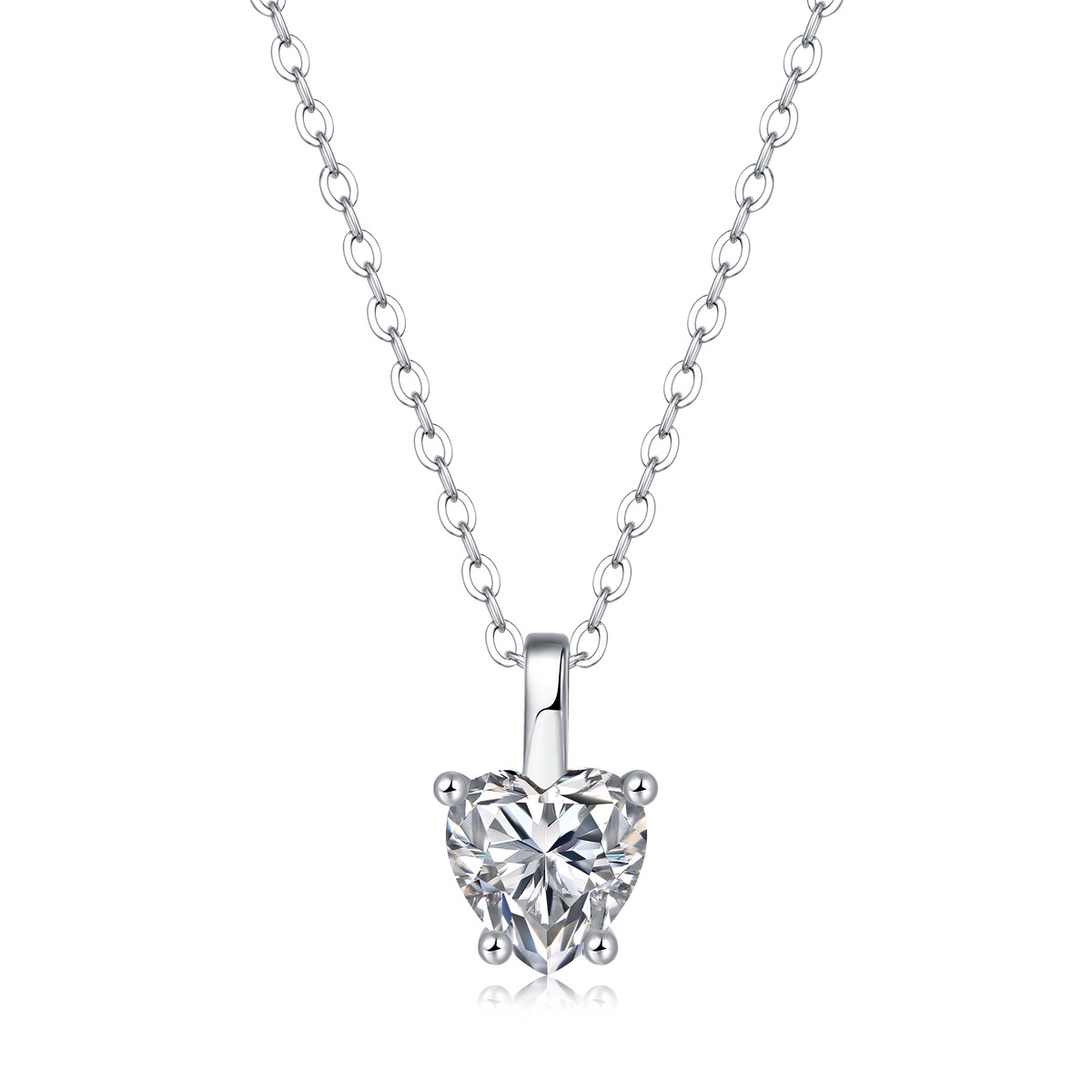 0.6Ct Moissanite Necklace Necklace For Her Sterling Silver Necklace Minimalist Necklace Heart Necklace Diamond Necklace Joyería Collares Collares de cristal 