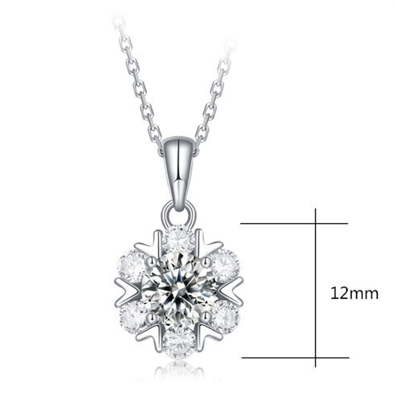 3 Ct Moissanite Diamond Romantic Snow Sterling Silver Necklace