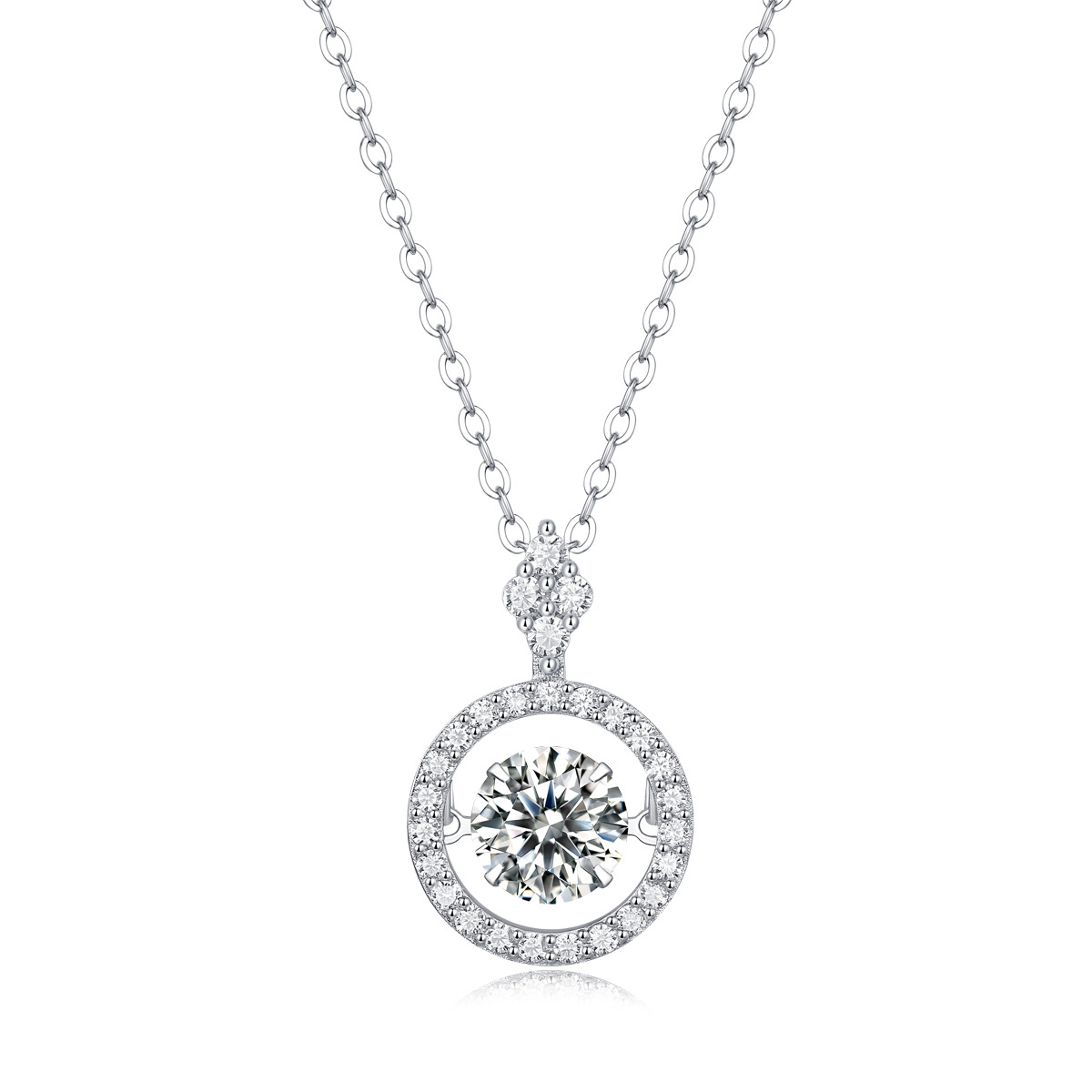 1 Ct Moissanite Sparkling  Sterling Silver Necklace