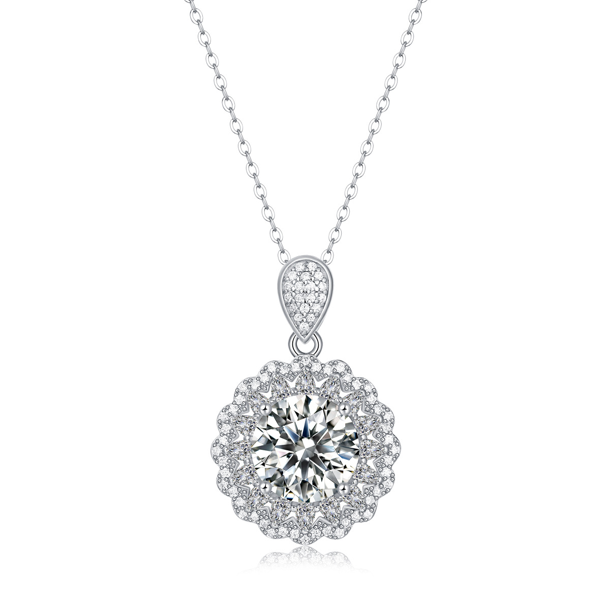 5 Ct Moissanite Diamond Sparkling Sterling Silver Necklace