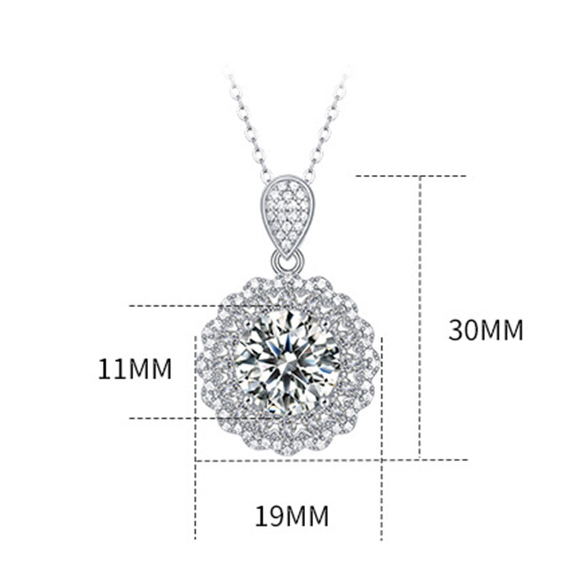 5 Ct Moissanite Diamond Sparkling Sterling Silver Necklace
