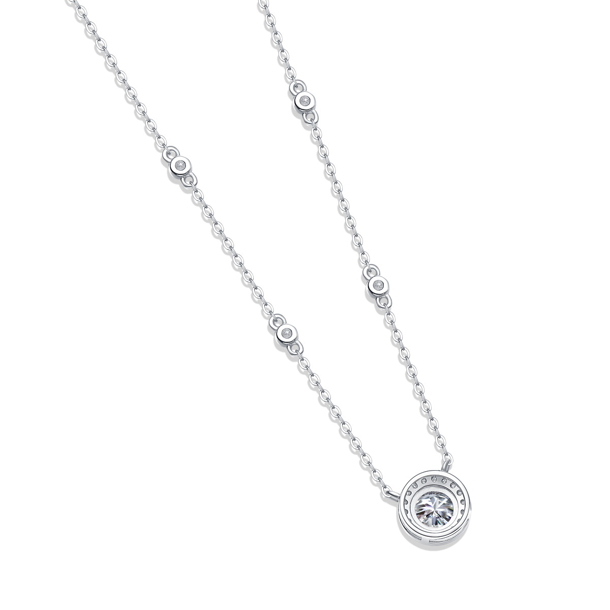 1 Ct Mosson Diamond Starlight Pendant Clavicle Chain Pendant Necklace