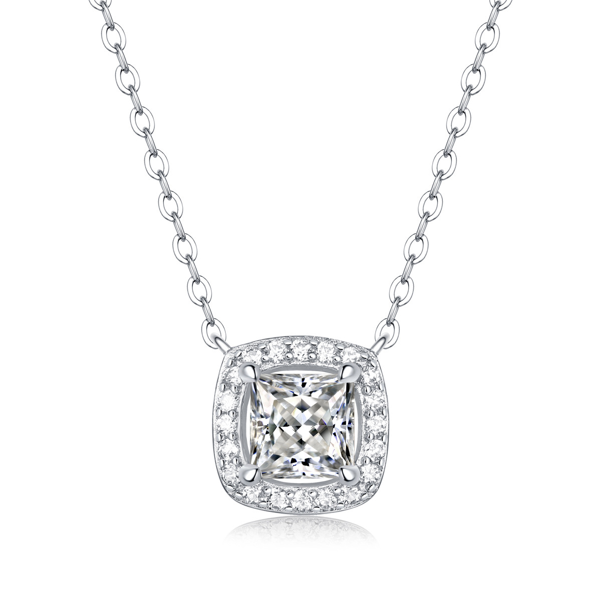 1 Ct Moissanite Sterling Silver Necklace