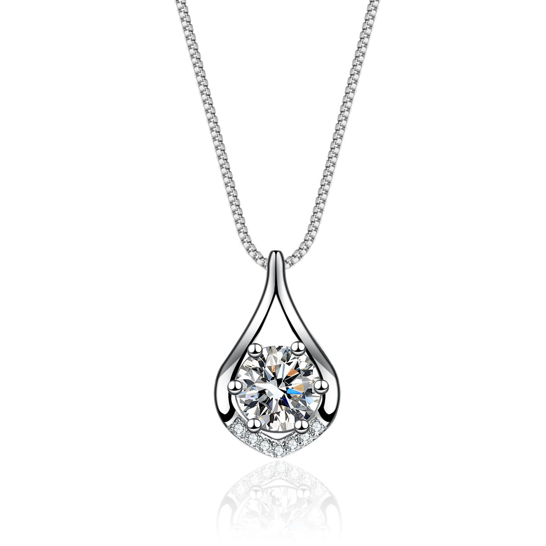 1Ct Moissanite Sterling Silver Necklace