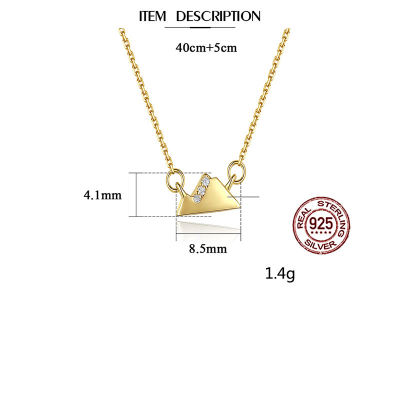 14K Gold Platted Cz Sterling Silver Necklace