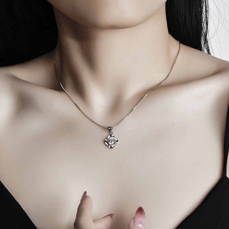 Sparkling Sterling Silver Cz Clavicle Necklace