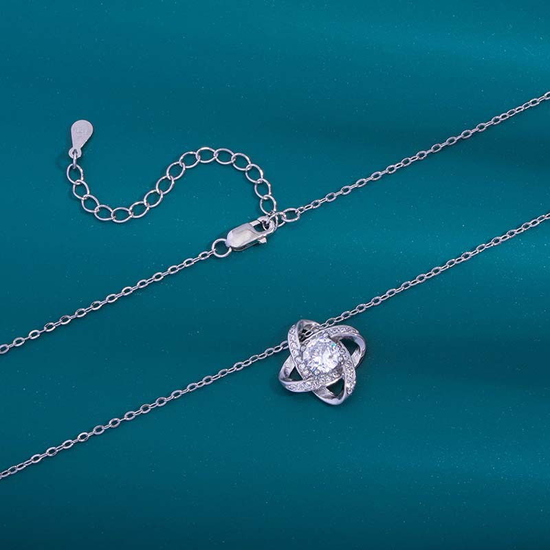 Cz White Gold Pendant Sterling Silver Necklace