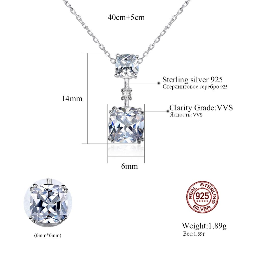 Rhodium Plated Crystal Sterling Silver Pendant Necklace