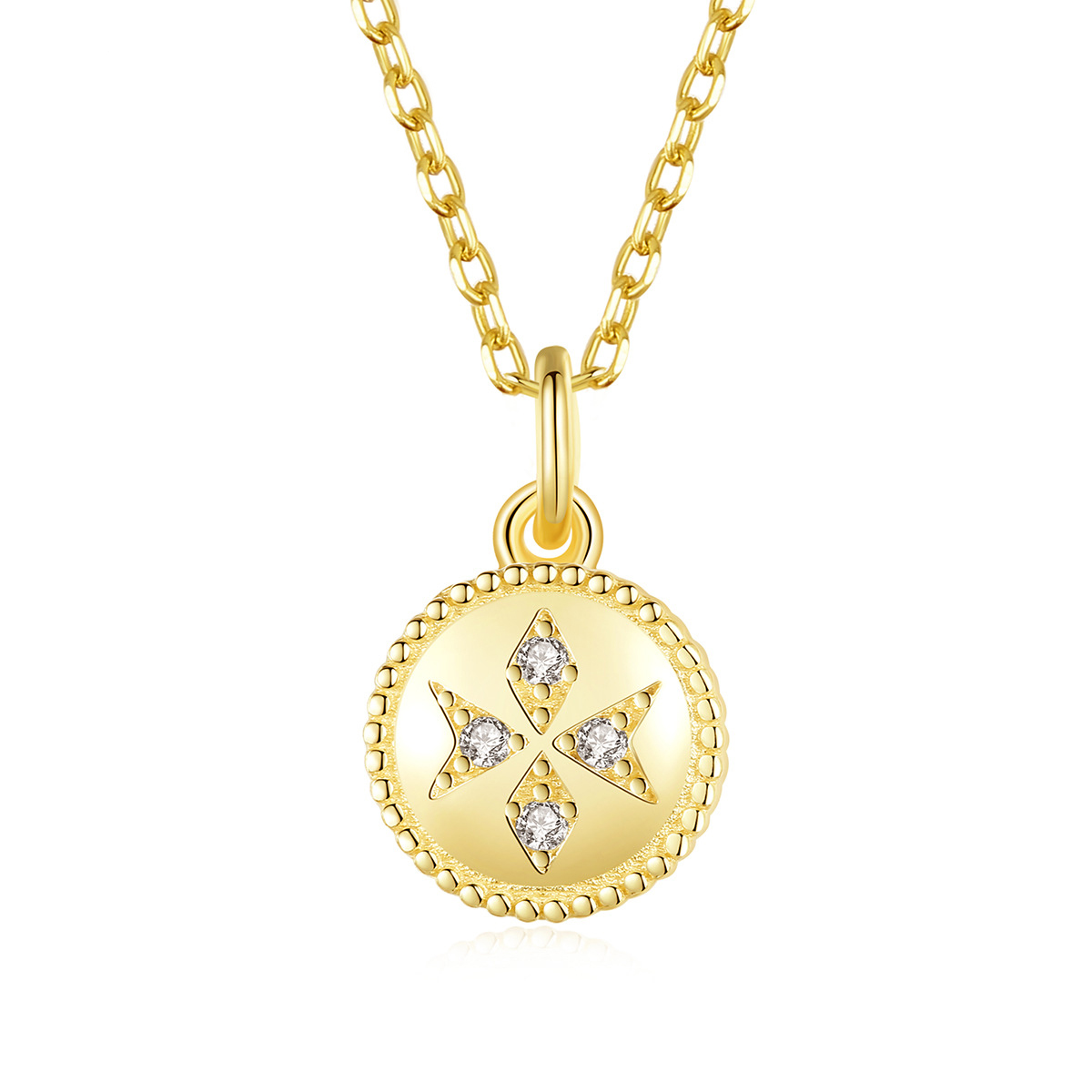 Cz 14K Gold Plated Sterling Silver Necklace