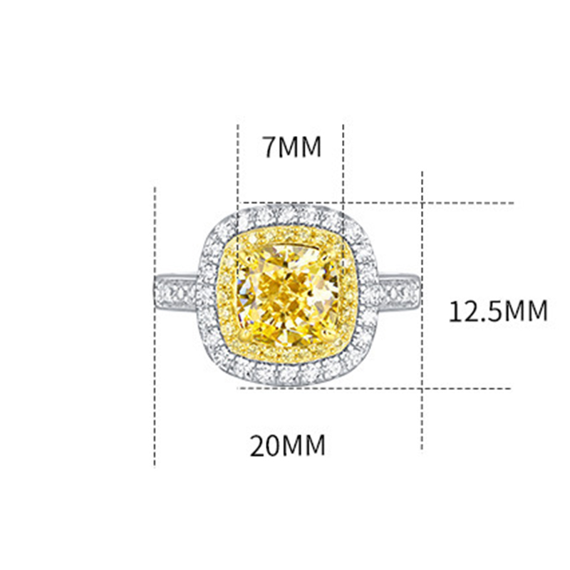 4.3 Ct High Carbon Diamond Sterling Silver Ring