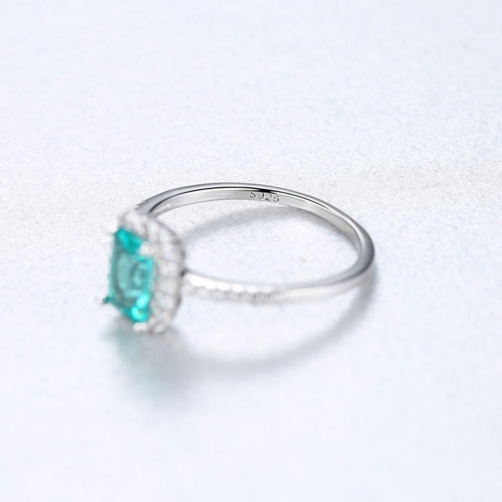 Green Colored Gemstone Sterling Silver  Ring