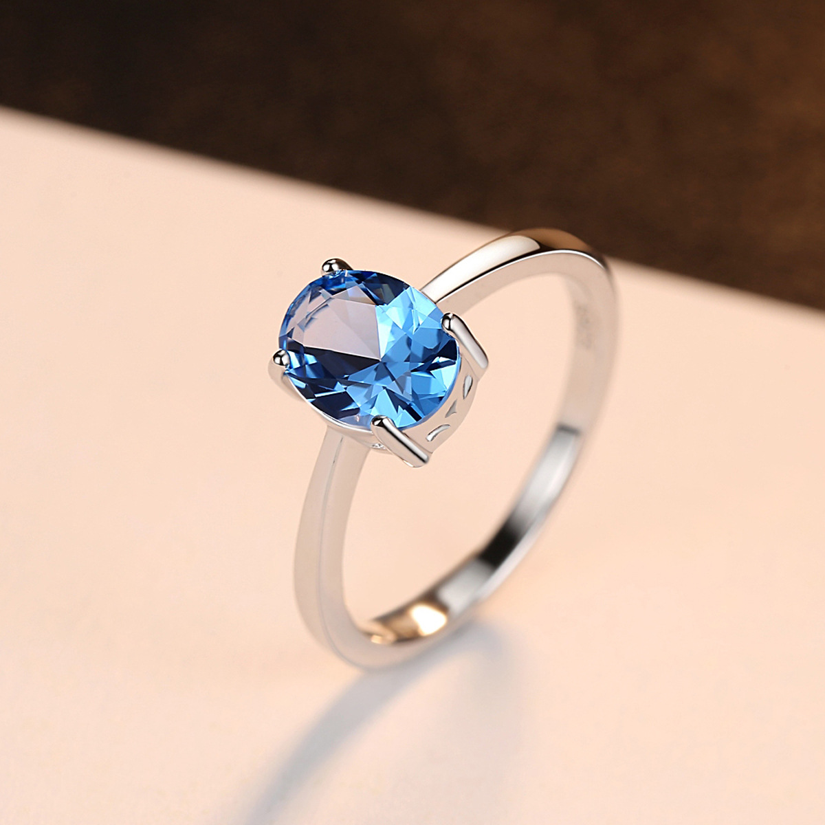 Blue Topaz  Sterling Silver Ring