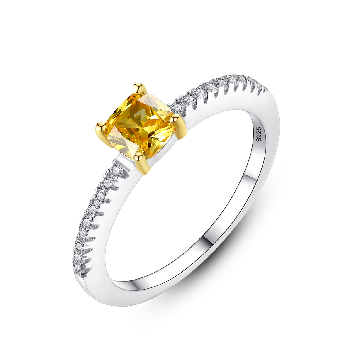 Yellow Topaz Sterling Silver Ring