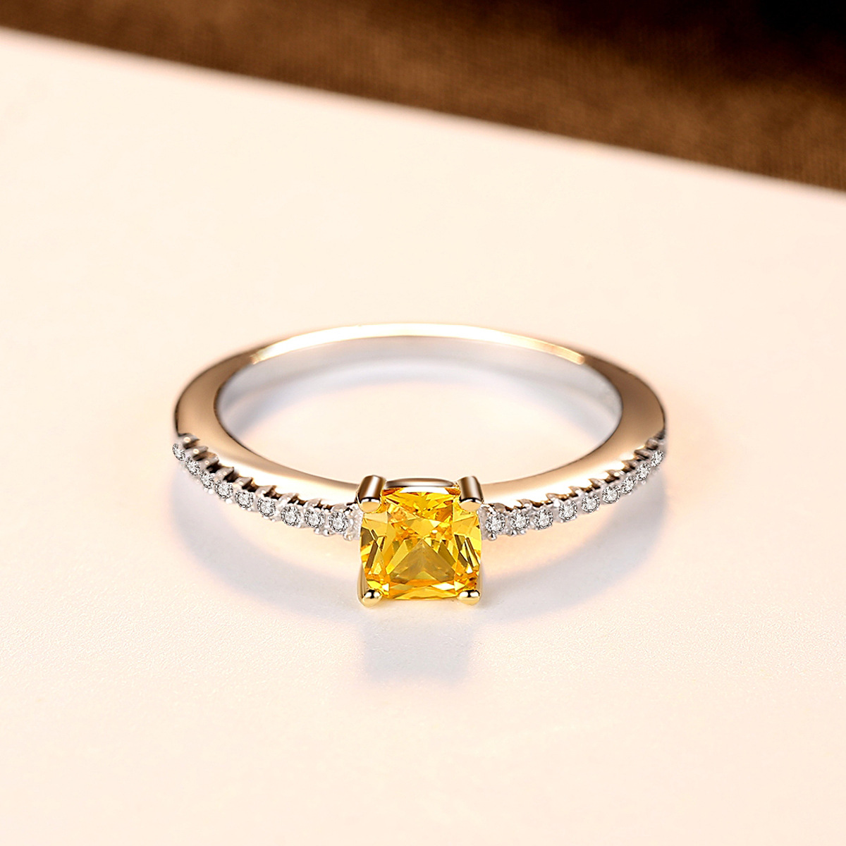 Yellow Topaz Sterling Silver Ring