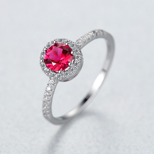 Pink Ruby Sterling Silver Rings
