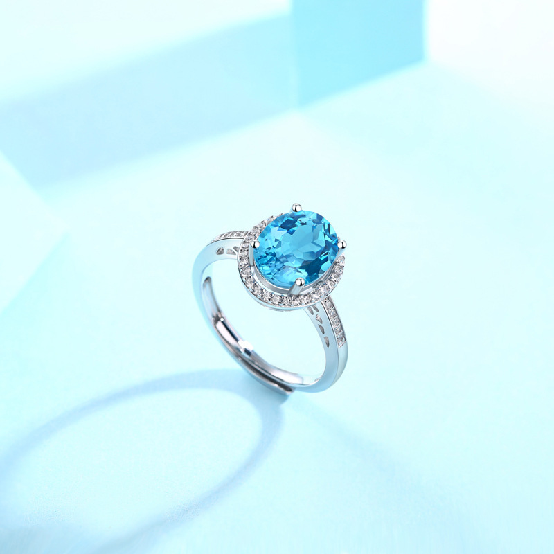 1 Ct Saphire Topaz Sterling Silver Ring
