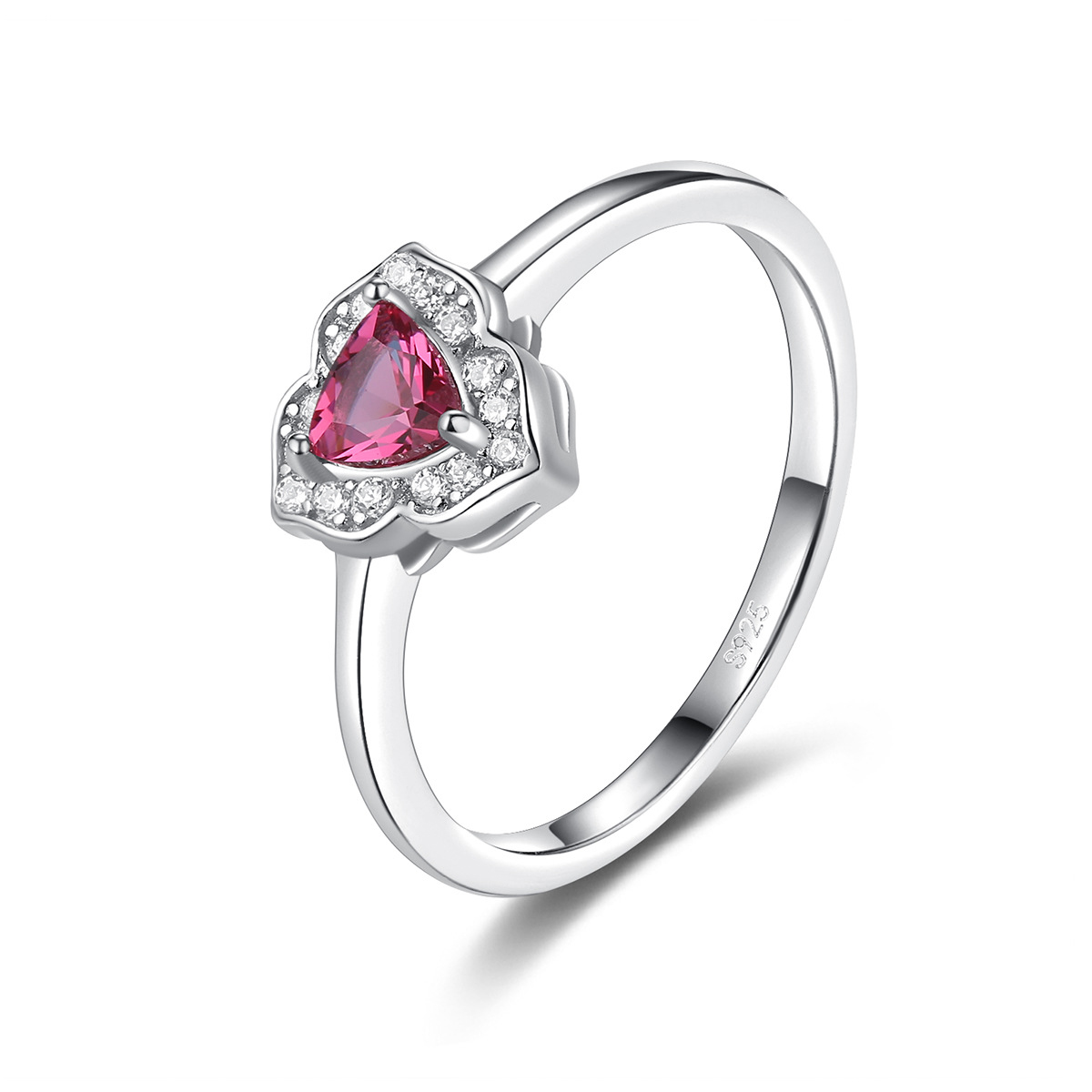 Red Ruby Sterling Silver Ring