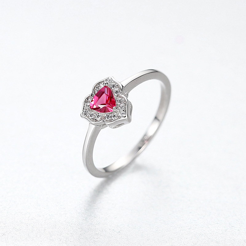 Red Ruby Sterling Silver Ring