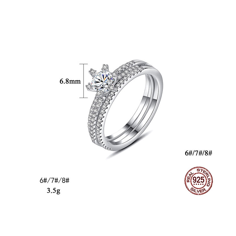 .5 Ct Moissanite Diamond Sterling Silver Stacks  Ring