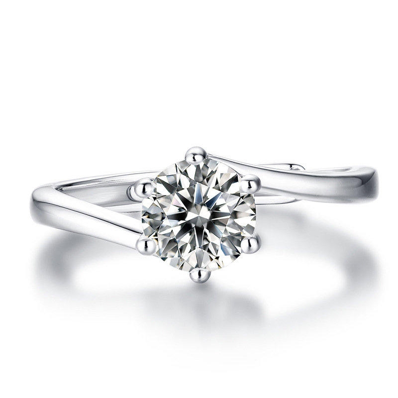 1 Ct Moissanite Diamond Sterling Silver Sparkling  Ring