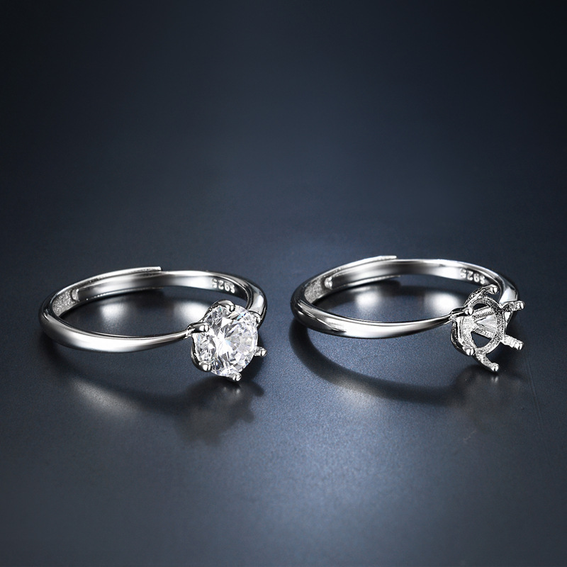 1 Ct Moissanite Diamond Sterling Silver Sparkling  Ring
