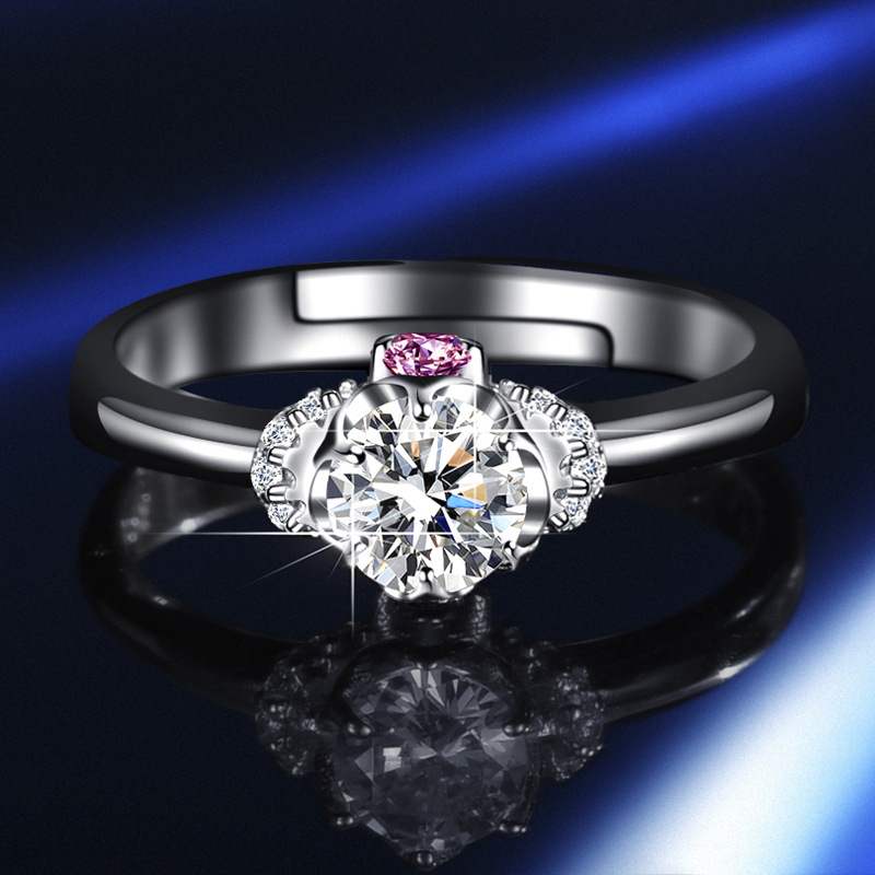 .5 Ct Moissanite Diamond Sterling Silver Sparkling  Ring