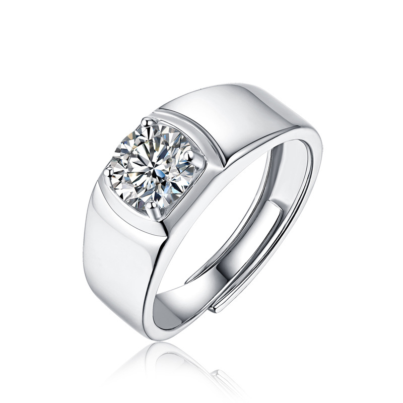 2 Ct Moissanite Diamond Sterling Silver Sparkling Ring
