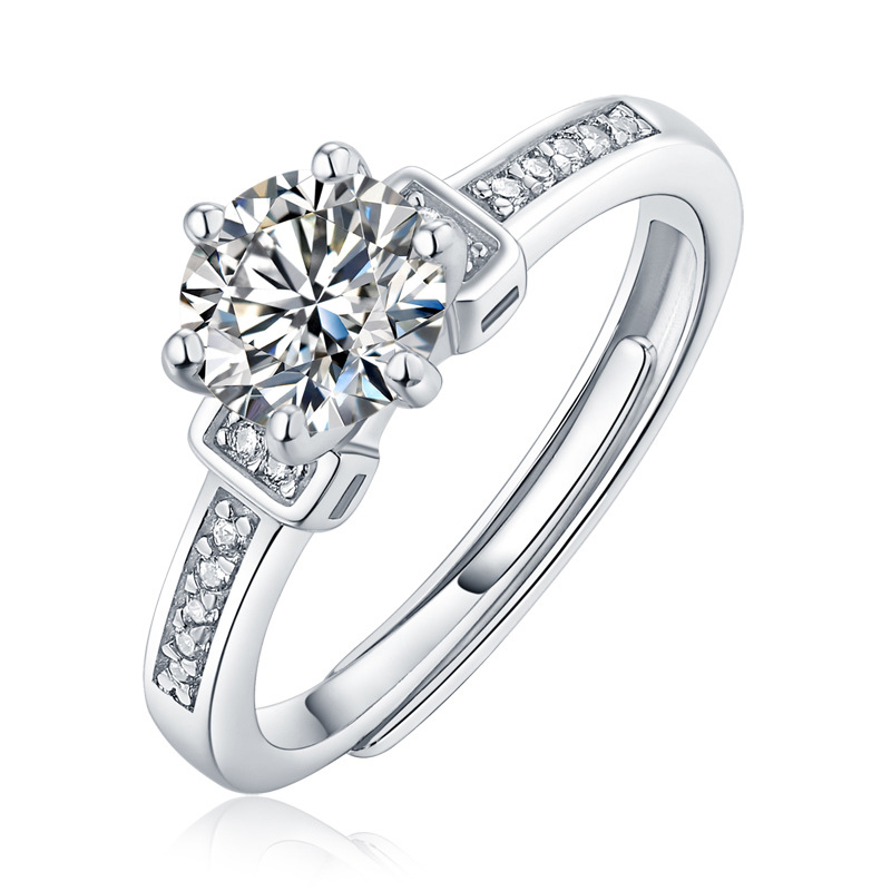 .5 Ct Moissanite Diamond Sterling Silver Sparkling Ring