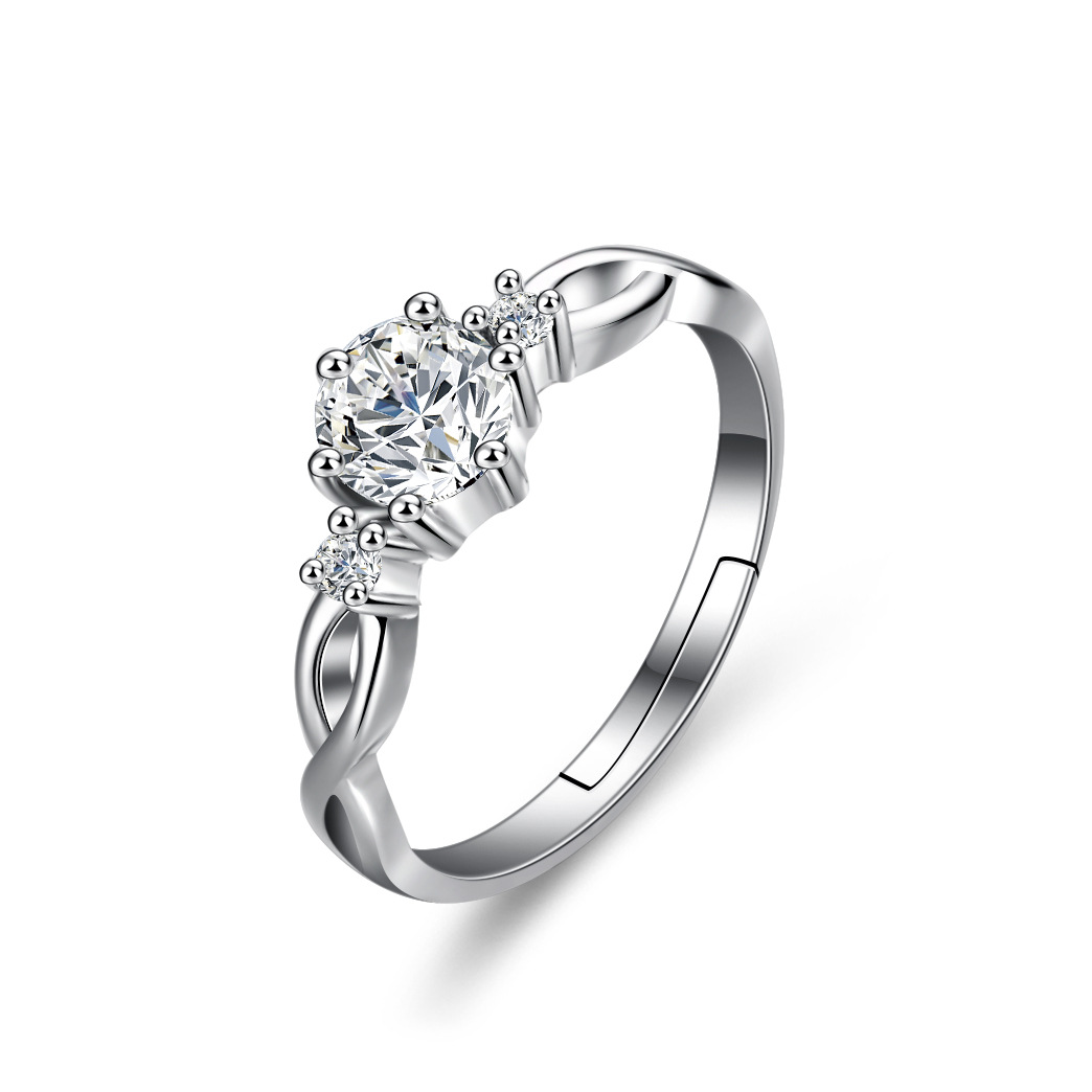 Sterling Silver Sparkling Cz Ring