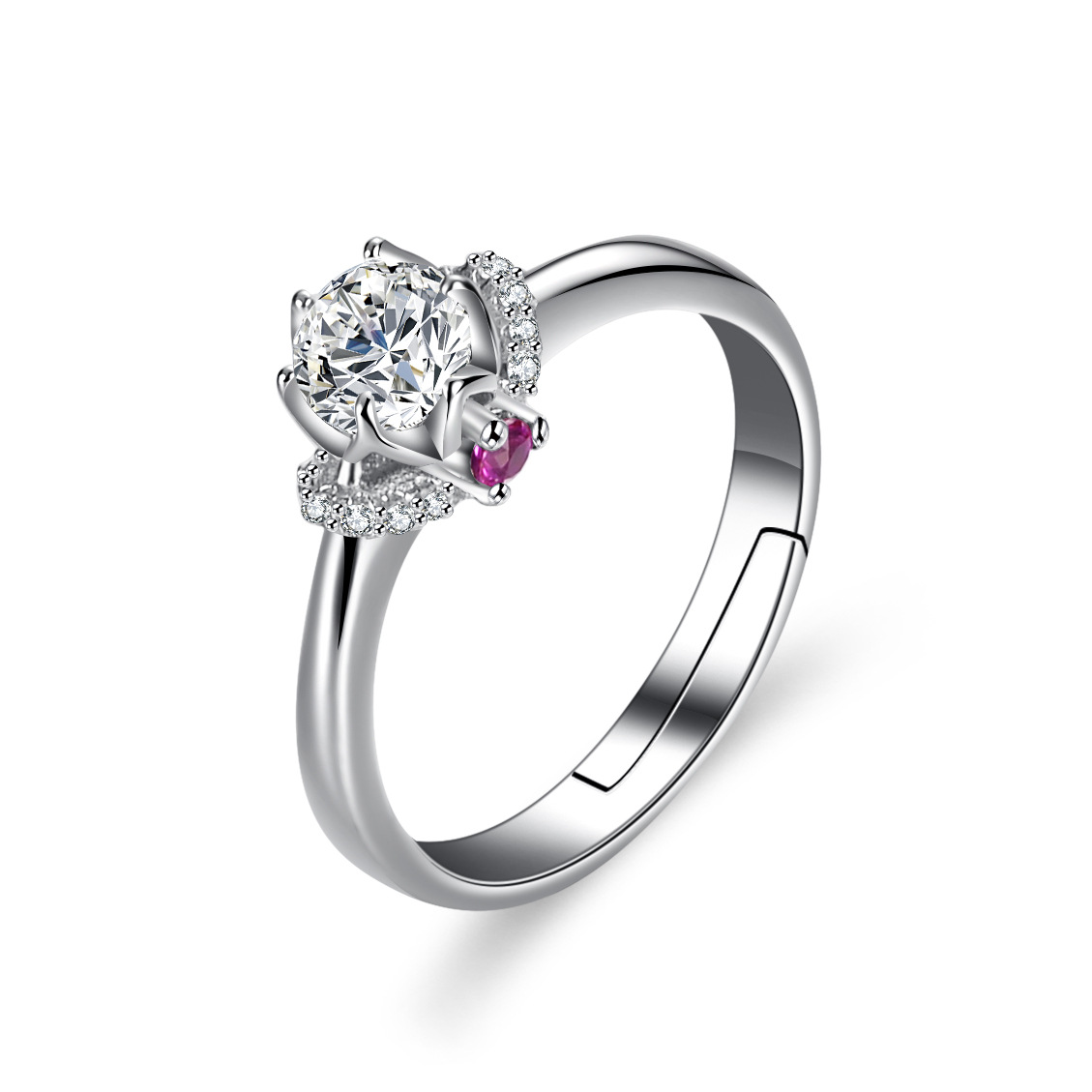 Sterling Silver Sparkling Cz Ring