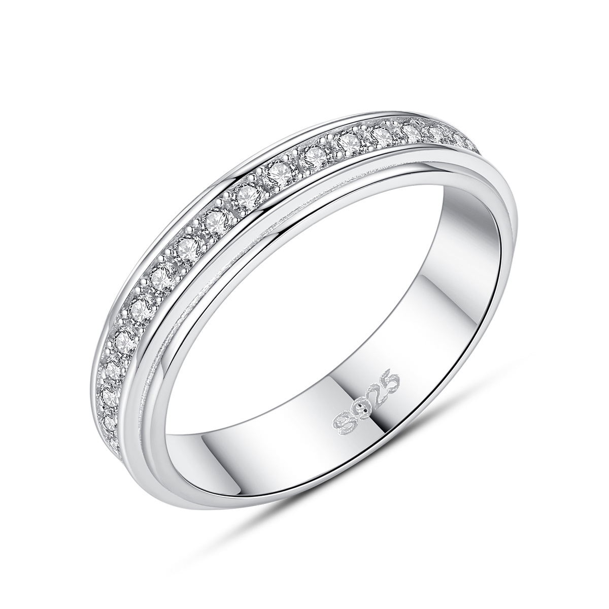 Stack Pair Sterling Silver Cz Ring
