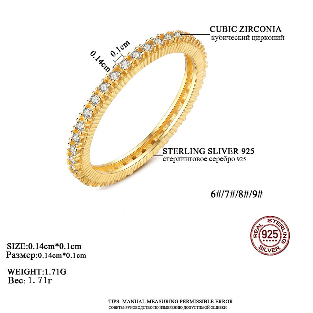 18K Gold Plated Full Circle 3A Cz Sterling Silver Ring